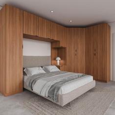 Imagem de Guarda Roupa Modulado Canto 10 Portas 5 Peças Hera CabeCasa MadeiraMadeira Louro