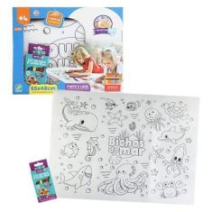 Imagem de Tapete Infantil para Colorir Interativo Lavável com Caixa de Giz - JP 