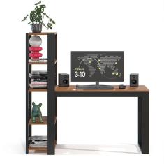 Imagem de Escrivaninha Home Office 4 Prateleiras Paris Rofemar Móveis