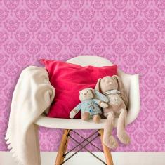 Imagem de Papel de Parede Lavável Clássico Arabesco Pink