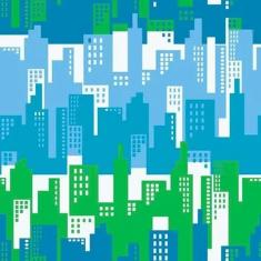 Imagem de Papel De Parede Adesivo Prédios 357 Rolo 0,58X3M