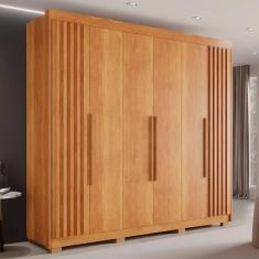 Imagem de Guarda Roupa Casal Ripado com 6 Portas e 6 Gavetas Granada - Sallêto  - Cinamomo