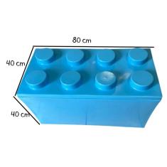 Imagem de Cubo Lego Bloco Colorido Organizador Azul bebê -Decoração e Organização- Quarto Infantil- Guarda Volumes Kids