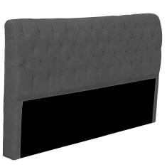 Imagem de Cabeceira Casal Queen Estofada Para Cama Box Glass Veludo Cinza Escuro