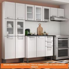 Imagem de Cozinha completa de Aço 2 Armários Aéreos, 1 Paneleiro e Balcão Multipla Bertolini Branco