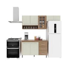 Imagem de Cozinha Modulada Compacta Fidelitá Paris 3 Peças 190cm 7 Portas 3 Gave
