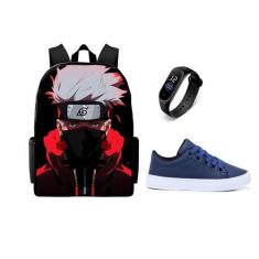 Imagem de Conjunto Escolar Volta As Aulas Mochila Mais Tenis E Relogio Lançament