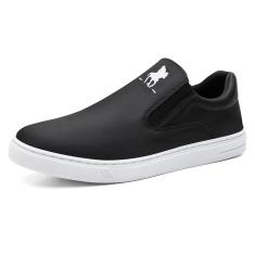 Imagem de Tênis Slip On Casual Masculino Liso com Elástico Lateral e Sola Borracha-Masculino