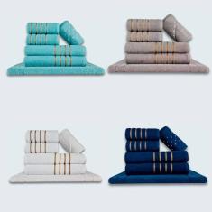 Imagem de Jogo De Toalhas 24 P?s Cole??o Montreal 100% Algod?o Vd+cz+br+az