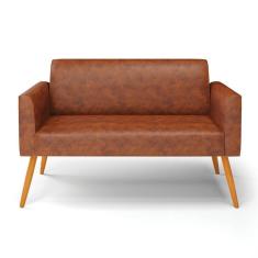 Imagem de Sofá Namoradeira Pés Palito Castanho Marisa Corano Nozes D03 - D'rossi