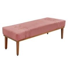 Imagem de Recamier Decorativo 160cm Kors Veludo Pés De Madeira Rosa G63 - Gran B