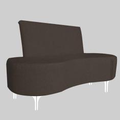 Imagem de Sofá 2 Lugares Feijão Organico Pes Metal Cromados 140cm Marrom