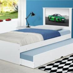 Imagem de Bicama Solteiro Carro Verde Veloz Com Colch es