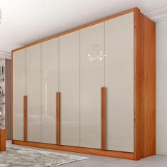 Imagem de Guarda-Roupa Casal Fortuna 6 Portas 6 Gavetas Cinamomo/Off White - Tcil Móveis