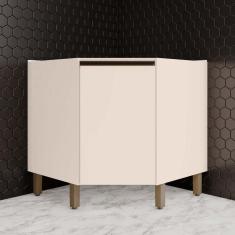 Imagem de Balcão Para Cozinha Canto Oblíquo 1 Porta Aurora Espresso Móveis Off White