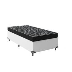 Imagem de Cama Box Solteiro 88 Tecido Sintético Branco Com Colchão Espuma  D33 -