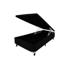 Imagem de Cama Box Baú Castor Solteiro Corano Preto 120x203x35cm
