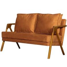 Imagem de Namoradeira Decorativa Marília Veludo Terracota - Golden Moveis
