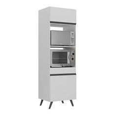 Imagem de Paneleiro 2 Portas para Forno e Microondas Veneza Multimóveis Mp3679.964 Branco/preto