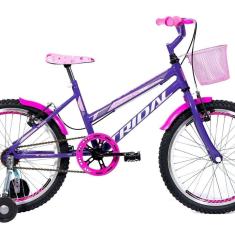 Imagem de Bicicleta Aro 20 Feminina Infantil Roda Lateral Lilás