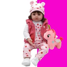 Imagem de Boneca Reborn New Happy 100% Silicone Pode da Banho