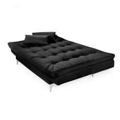 Imagem de Sofá Cama Versátil Pés De Alumínio Espuma D33 Cor:preto 381