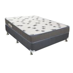Imagem de Cama Box Casal: Colchão Espuma Ortobom D33 Light + Base Crc Camurça Gray(138X188)