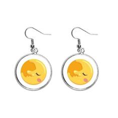 Imagem de Brinco de prata com pingente de orelha de lua alienígena e universo, joia feminina