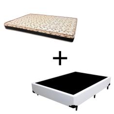 Imagem de Cama Box 128 Viúva Tecido Sintético Branco Com Colchão Praia Bello Box - D28 Amarelo 57x128x188