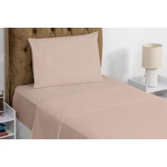 Imagem de Kit Lençol 3 Peças Cama Solteiro Com Fronha Ponto Palito Tecido 400 Fi