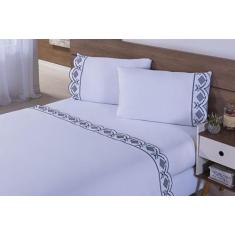 Imagem de Jogo De Lençol Cama Viúva 100% Algodão 200 Fios 4 Peças Ul - Thais Enx