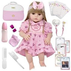 Imagem de Boneca Bebe Reborn Loira Fada Madrinha Vários Itens - Cegonha Reborn D