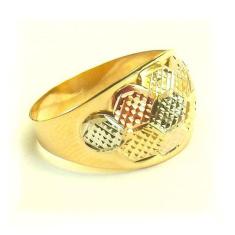 Imagem de Anel de Ouro Colmeia 18k 3 Cores Feminino - Meu Anel