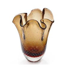Imagem de Vaso Em Cristal Murano Marrom São Marcos 36X25x28cm