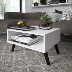 Imagem de Mesa De Centro para Sala ou Escritório Com Nicho Branco Lilies Móveis