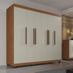 Imagem de Guarda-Roupa Casal 100% MDF com 06 Portas e 04 Gavetas Londres Prime Cinamomo/Off White Imop