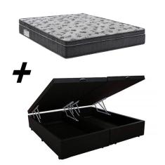 Imagem de Cama Box Baú Bipartido Casal + Colchão Ortobom Iso 1.0.0 Ortopillow D33 68x138x188