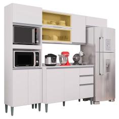 Imagem de Cozinha Aline Balcão Com Tampo Branco - Poquema