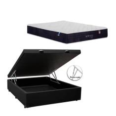 Imagem de Cama Box Baú Casal Premium Colchão molas em sacadas Wellness colchobel cor: preto