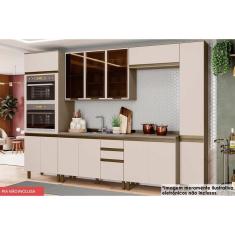 Imagem de Kit de Cozinha Completa 7 Peças Connect (2Aéreos+2Balcões+2Paneleiros+1Complemento)C6P21 Duna/Cristal - Henn
