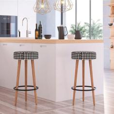 Imagem de Kit 2 Banquetas Altas Estofadas Roma 70Cm Cardan -Adz