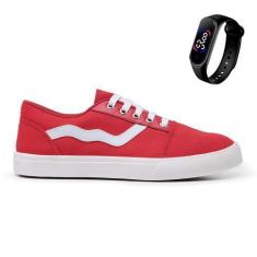 Imagem de Kit Tênis Street Casual Skate + Palmilha Com Bolha Em Gel + Relógio Di