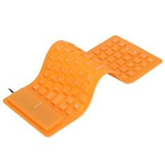 Imagem de Teclado Portátil Dobrável de Silicone Macio Com Design Totalmente Ed Teclado de Silicone Leve Com Fio USB para PC Teclado Rolável Silencioso e Confortável Com 85 Teclas Laranja