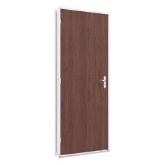 Imagem de Porta de Giro com Batente em Aço   e Folha Tabaco Riobras Pronta  215cmx75cm Branco
