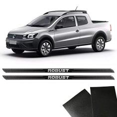 Imagem de Soleira Diamante Saveiro Robust 2017/2019 Com Protetor De Porta