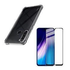 Imagem de Capa Silicone Protetora Compatível Xiaomi Redmi Note 8 com Tela de 6.3" Polegadas + Película Vidro 3D 9D
