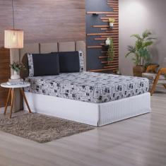 Imagem de Jogo de Cama Refúgio Solteiro Percal 100% Algodão Luxo 2 Pçs Jornal