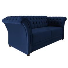 Imagem de Namoradeira Chesterfield Sofia Suede Azul Marinho - Doce Sonho Móveis