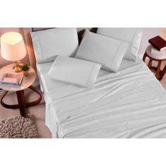 Imagem de Jogo De Lençol King 3 Peças Branco 100% Algodão 200 Fios - Paulo Cesar