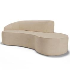 Imagem de Sofá Living  4 Lugares 280cm Braço Esquerdo Mozart D06 Linho Bege Escu